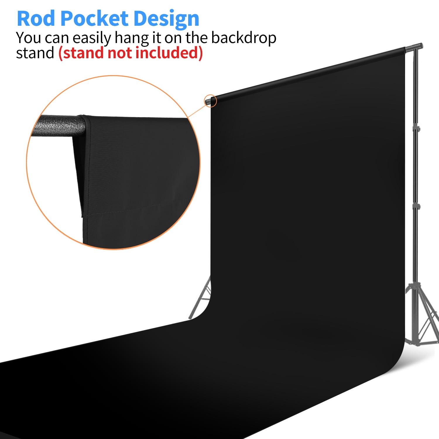 HEMMOTOP Black Backdrop Background,10×20 ft Screen for 10×20 ft,