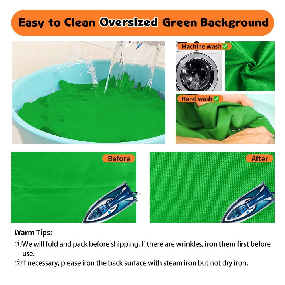 10x20Ft Green Screen Backdrop Photography Background for Streaming Photoshoot