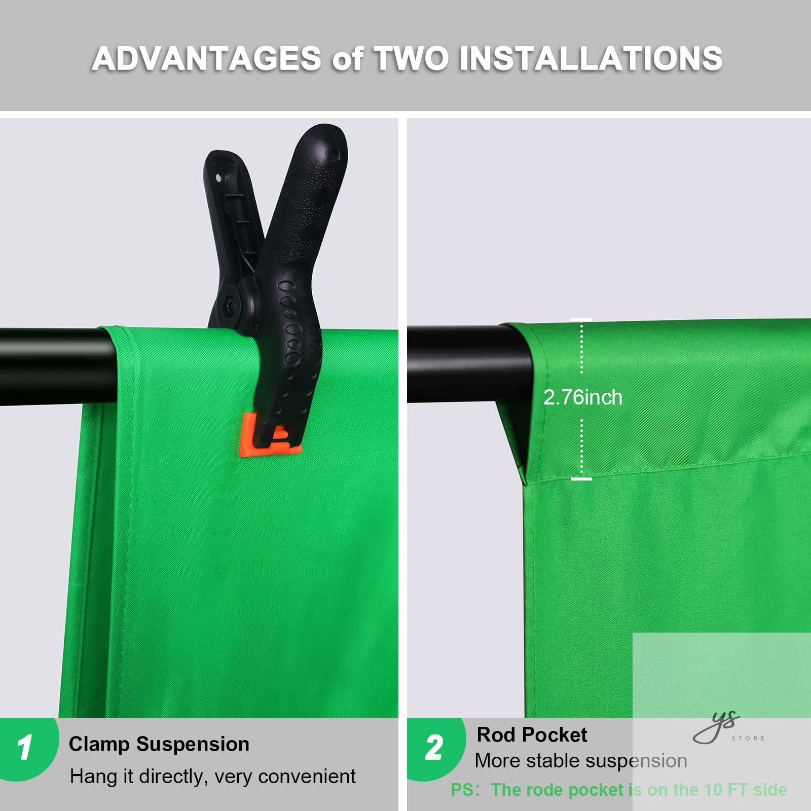 12 X 10 FT Large Green Screen Backdrop for Photography, GreenScreen Background