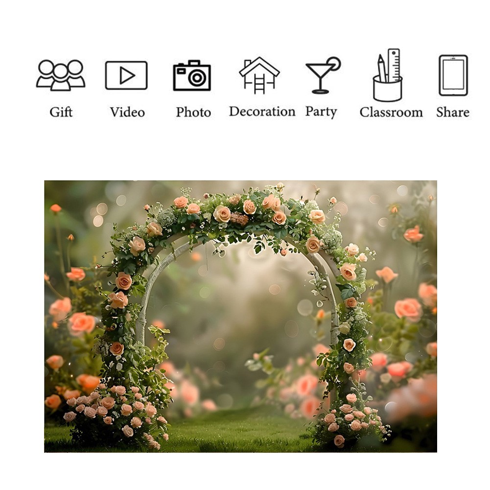 210x150cm Photography Background Fabric Wreath Scenery Wedding 3D Party1102
