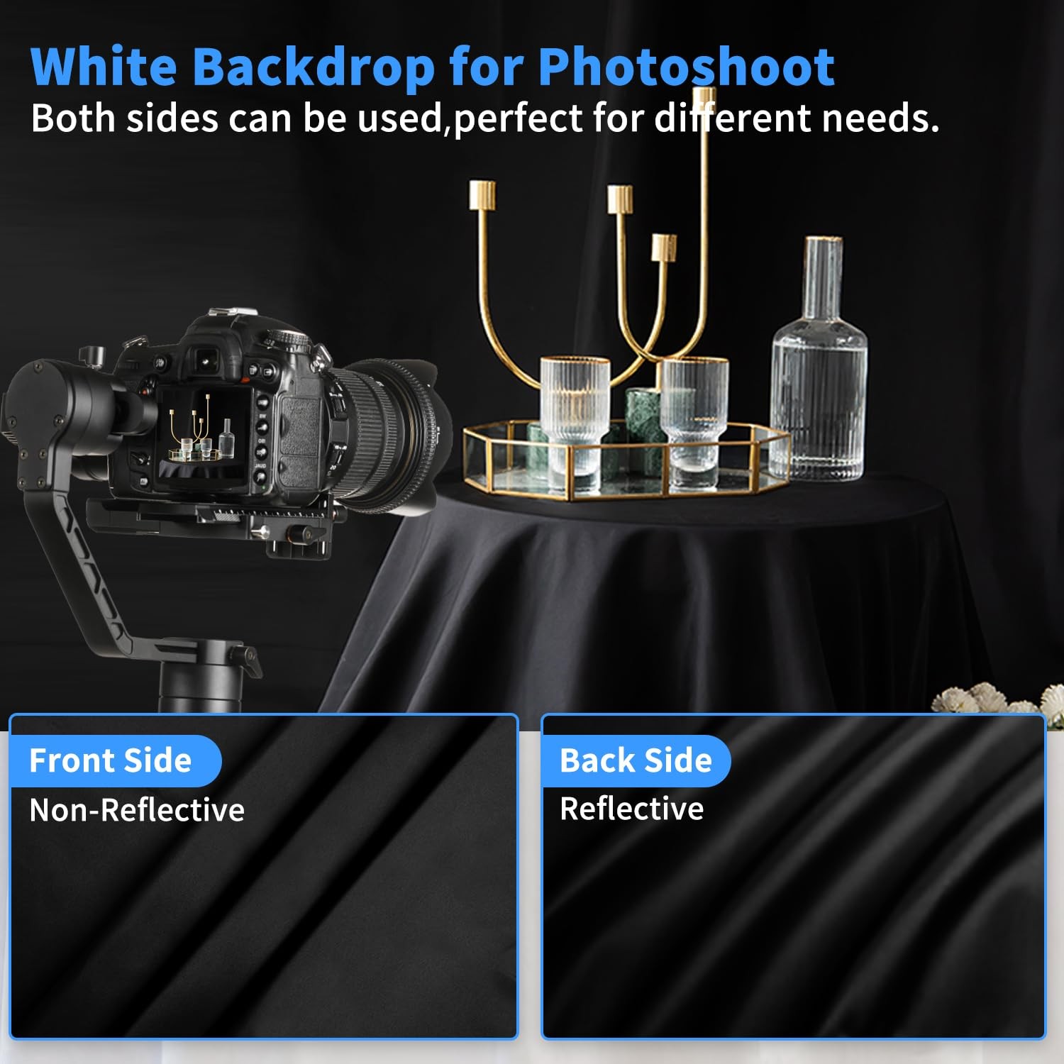 HEMMOTOP Black Backdrop Background,10×20 ft Screen for 10×20 ft,