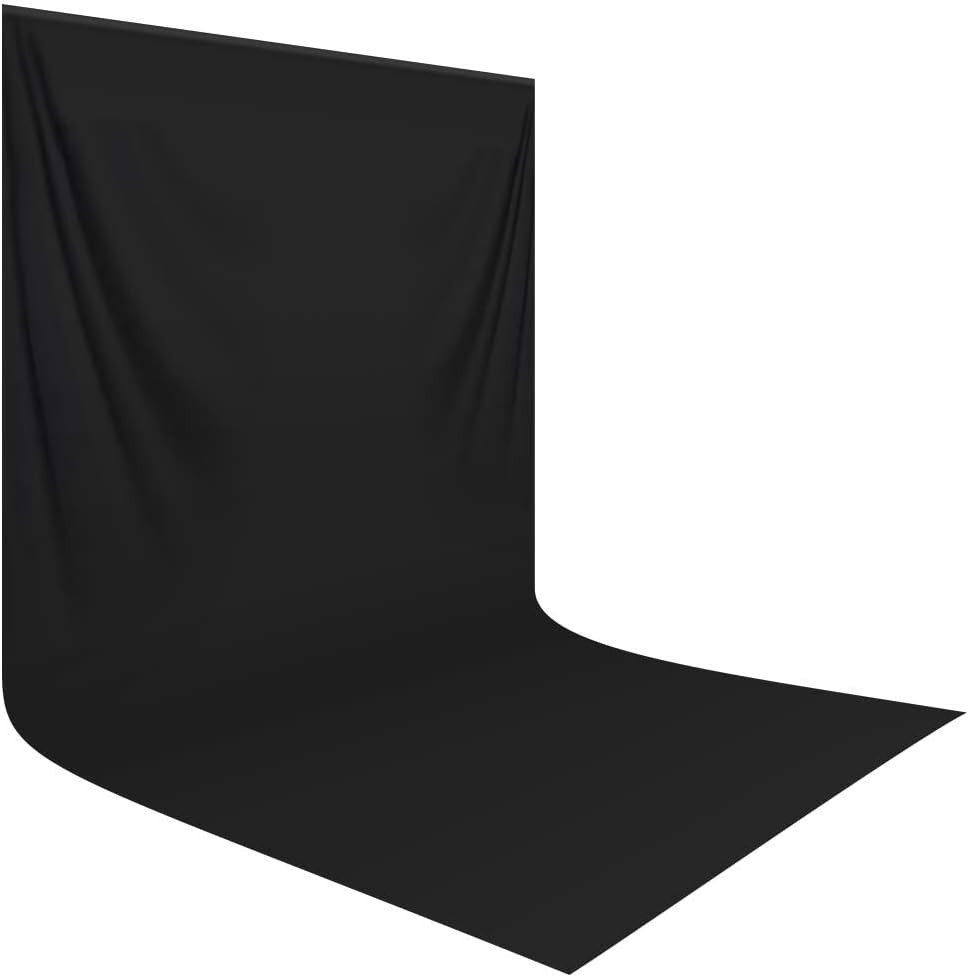 Black Backdrop Background,10X20 Ft Black Backdrop Screen for Photoshoot, Black P