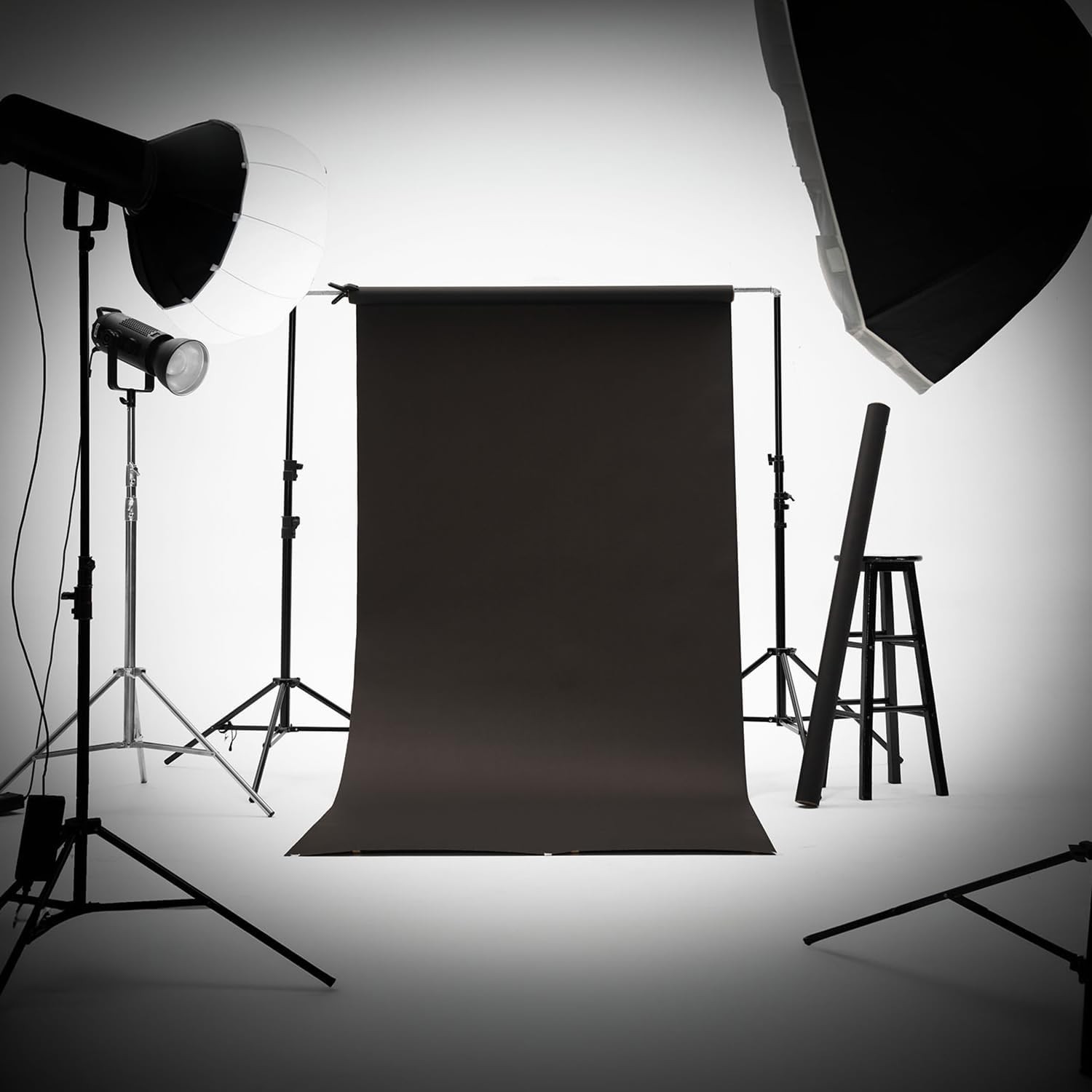 Seamless Paper Backdrop Black Seamless Backdrop Paper Rolls (53”x32.8′ Jet)