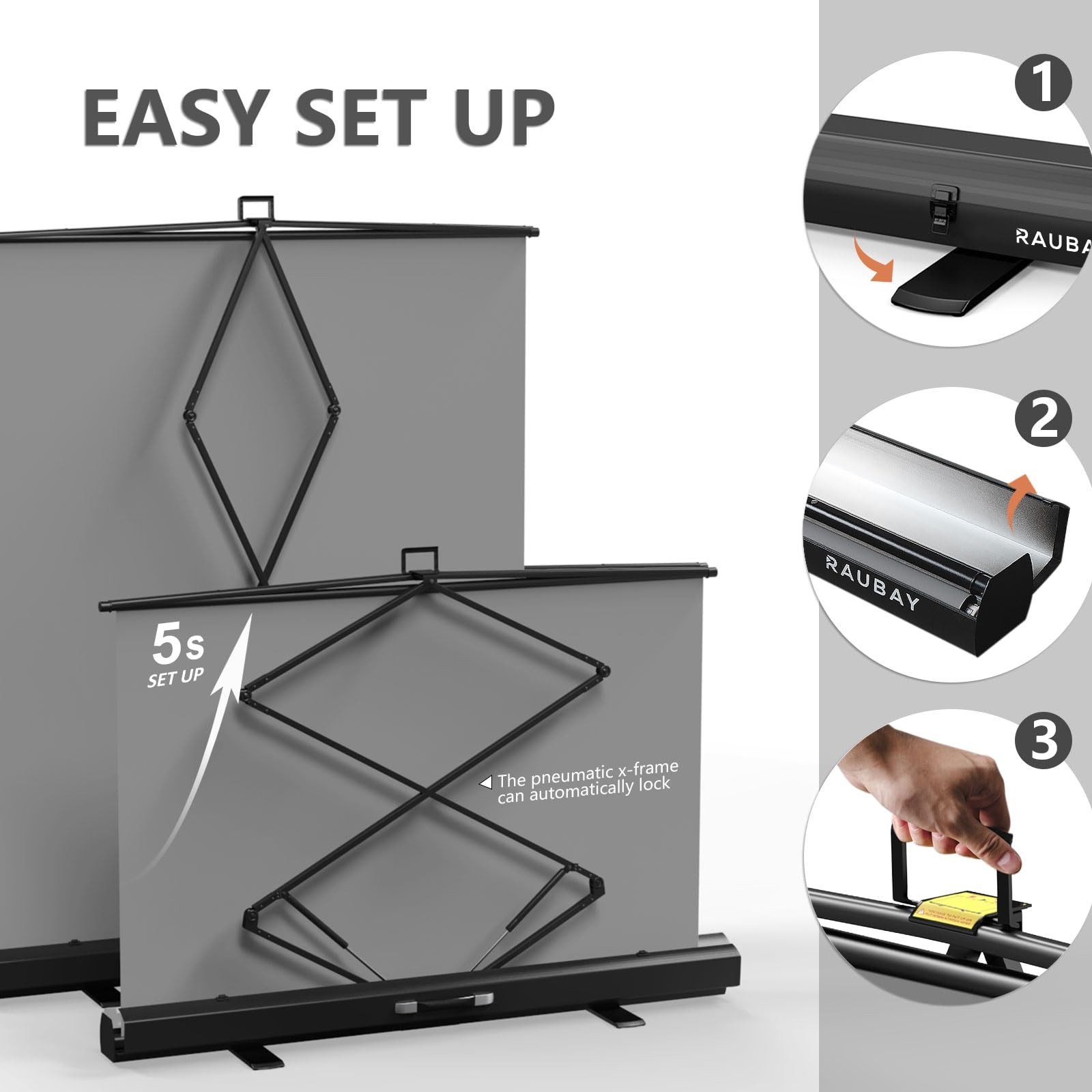 【Easy Set-Up】 RAUBAY 59.8 x 82.7in Collapsible Standard (59.8 x 82.7in), Grey