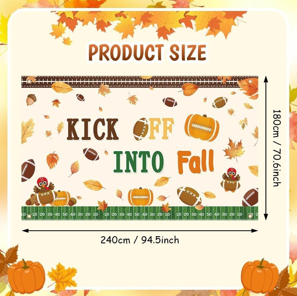 Fall Football Backdrop Kick Off Into Fall Photography Background Rugby Game Day