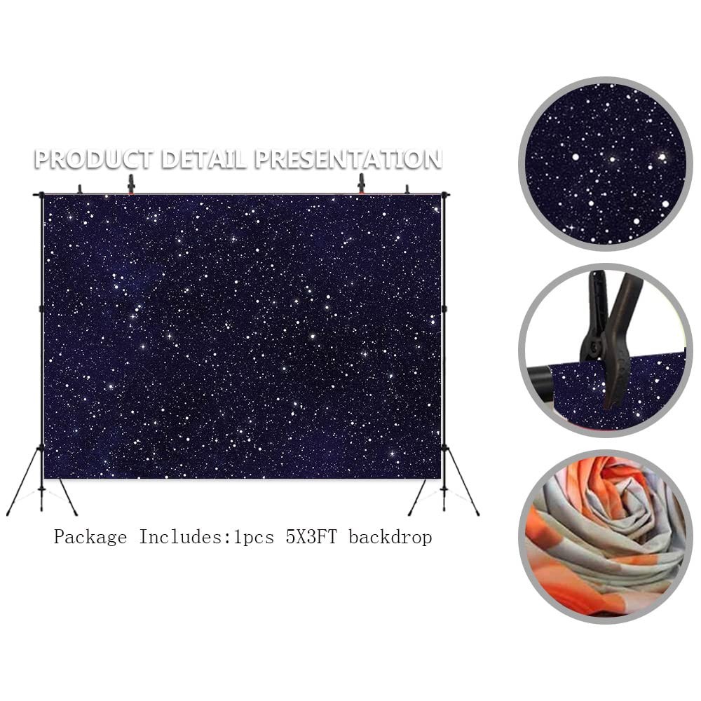 Night Sky Star Photography Backdrop Universe Space Theme Starry Banner