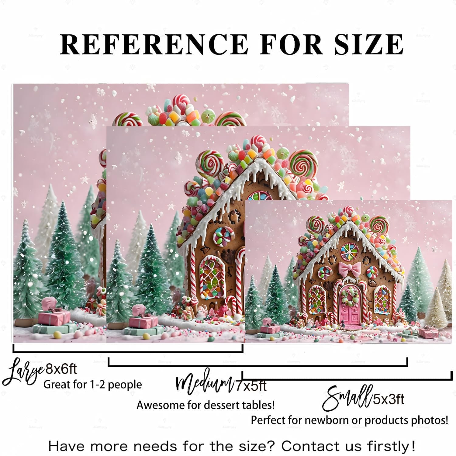 Christmas Candyland Peppermint Lollipop Holiday Photo Backdrop 7x5ft Mat