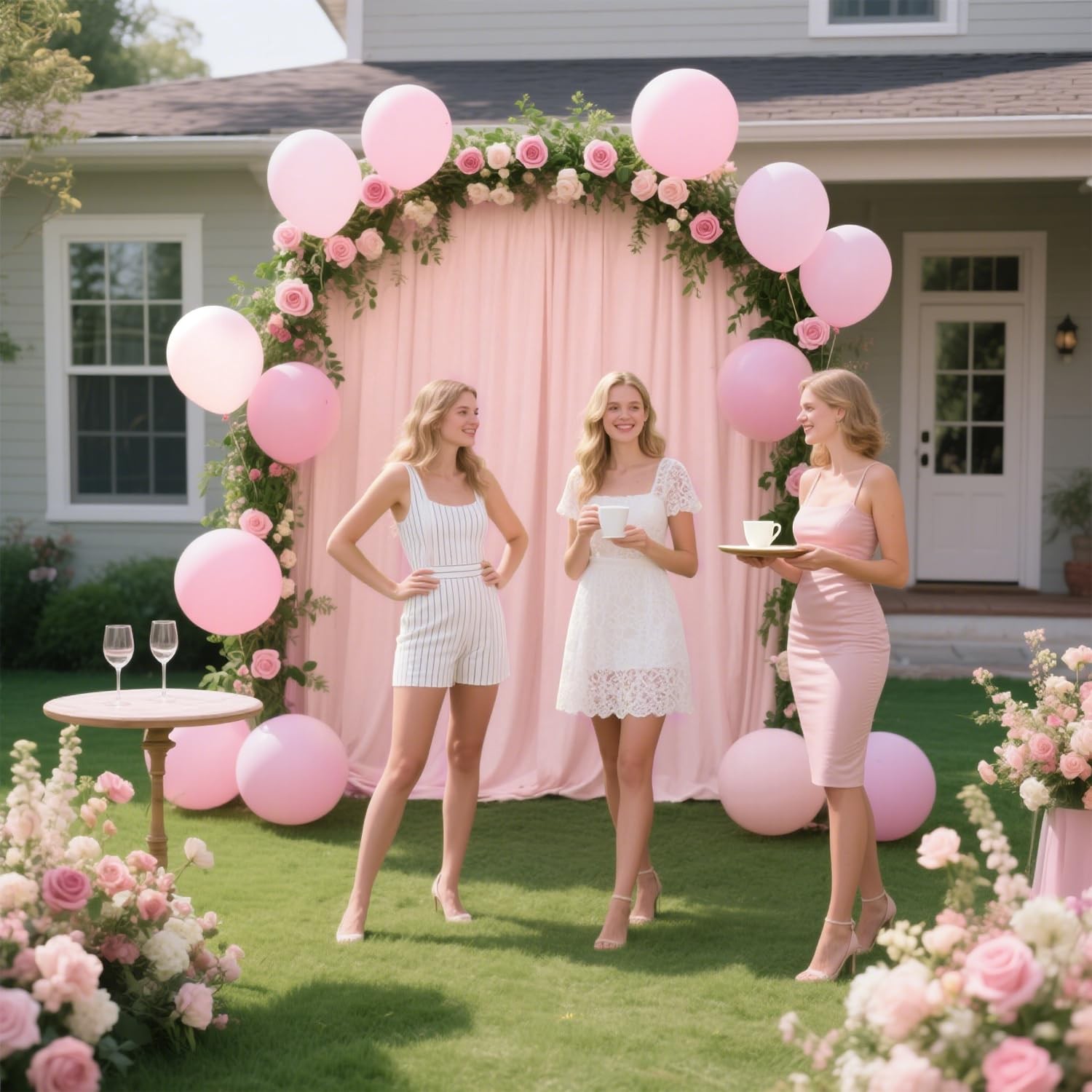 Blush Pink Backdrop Curtains 10×10 Ft 2 Panels Polyester Photography Drapes