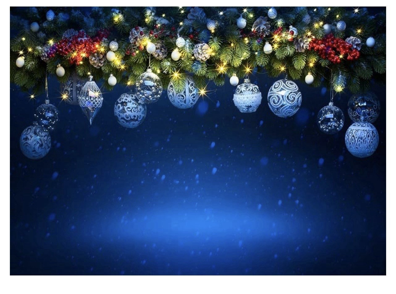 Sjoloon Blue Christmas Backdrop (7x5ft