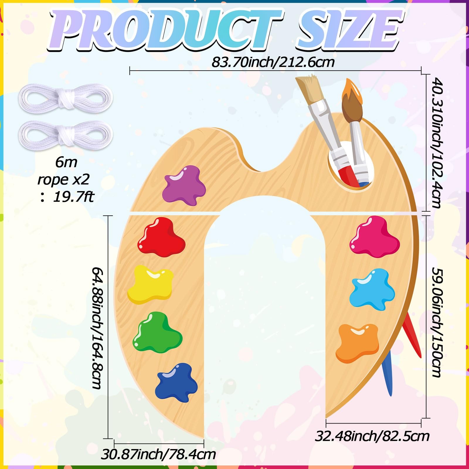 3 Pcs Art Classroom Door Decorations Paint Brushes Palette Themed Fabric Bann…