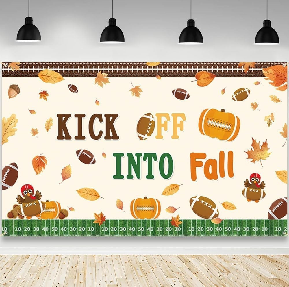 Fall Football Backdrop Kick Off Into Fall Photography Background Rugby Game Day