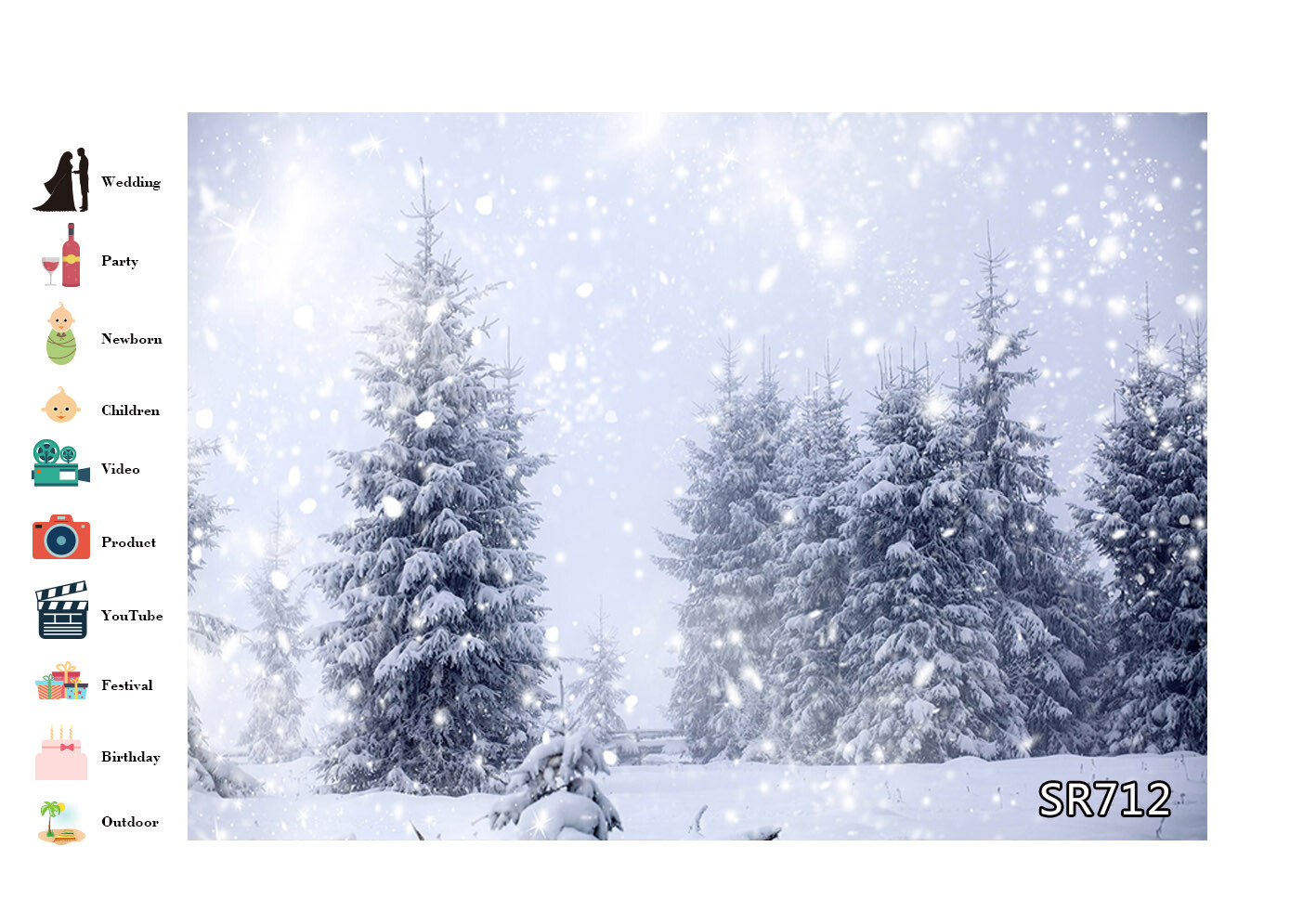 10x8ft Winter Snow Mountain Forest Snowy Trees Photo Background Vinyl Backdrop