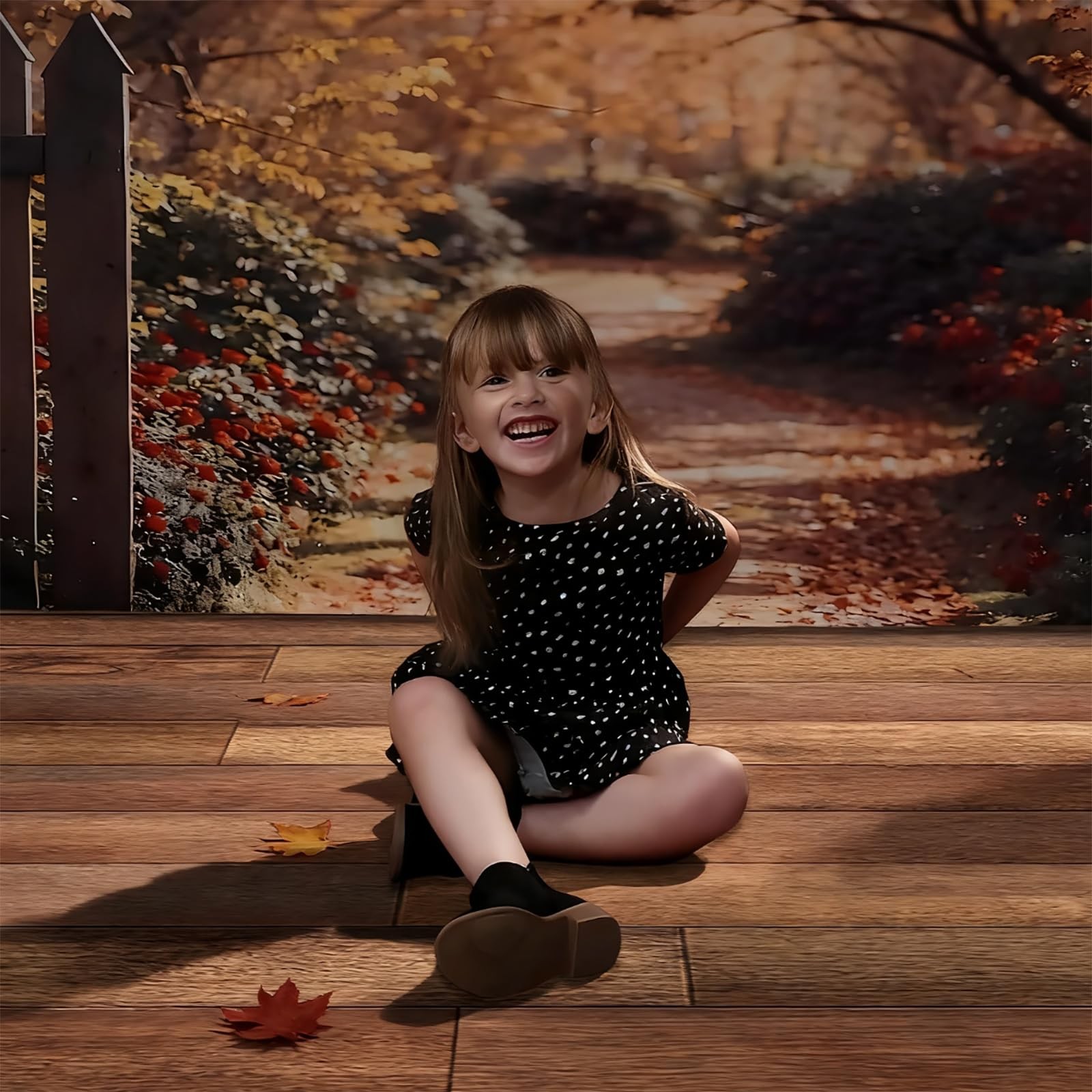 Kate Photography Floor Mat Retro Brown Wood Backdrop 8x5ft, Dark