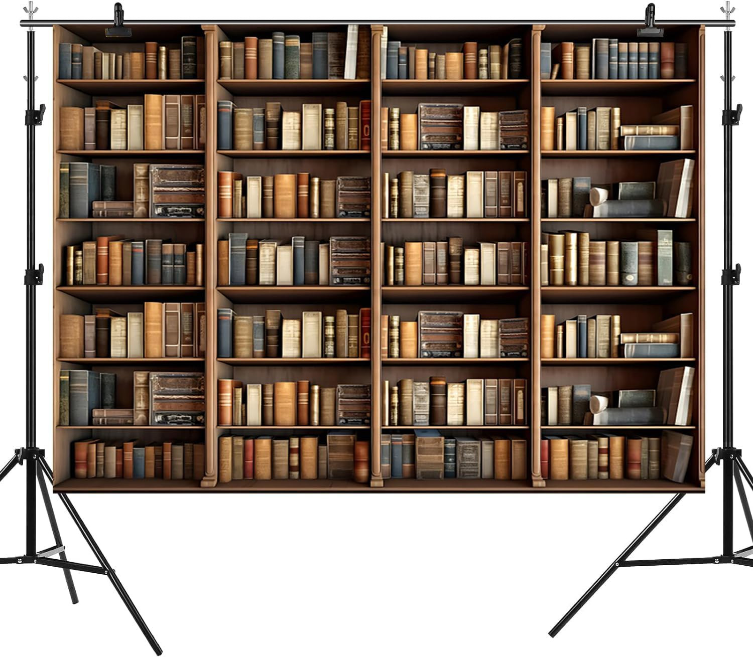 15X8Ft Bookshelf Backdrop Vintage Bookcase Theme Photography Background Books An