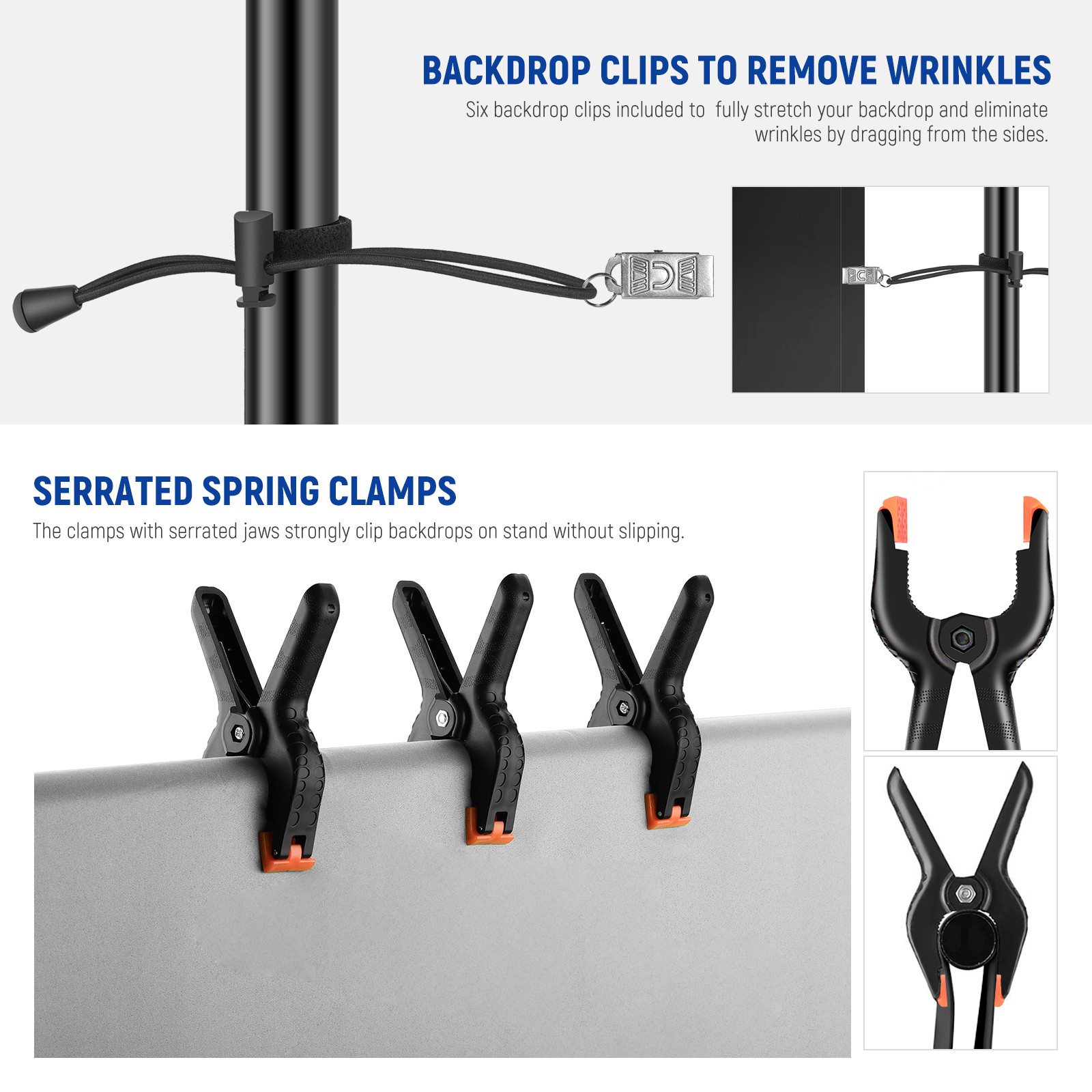 NEEWER 85x10ft Backdrop Stand Kit with 4 Crossbars 6 Clamps 2 Sandbags NK-ST2630