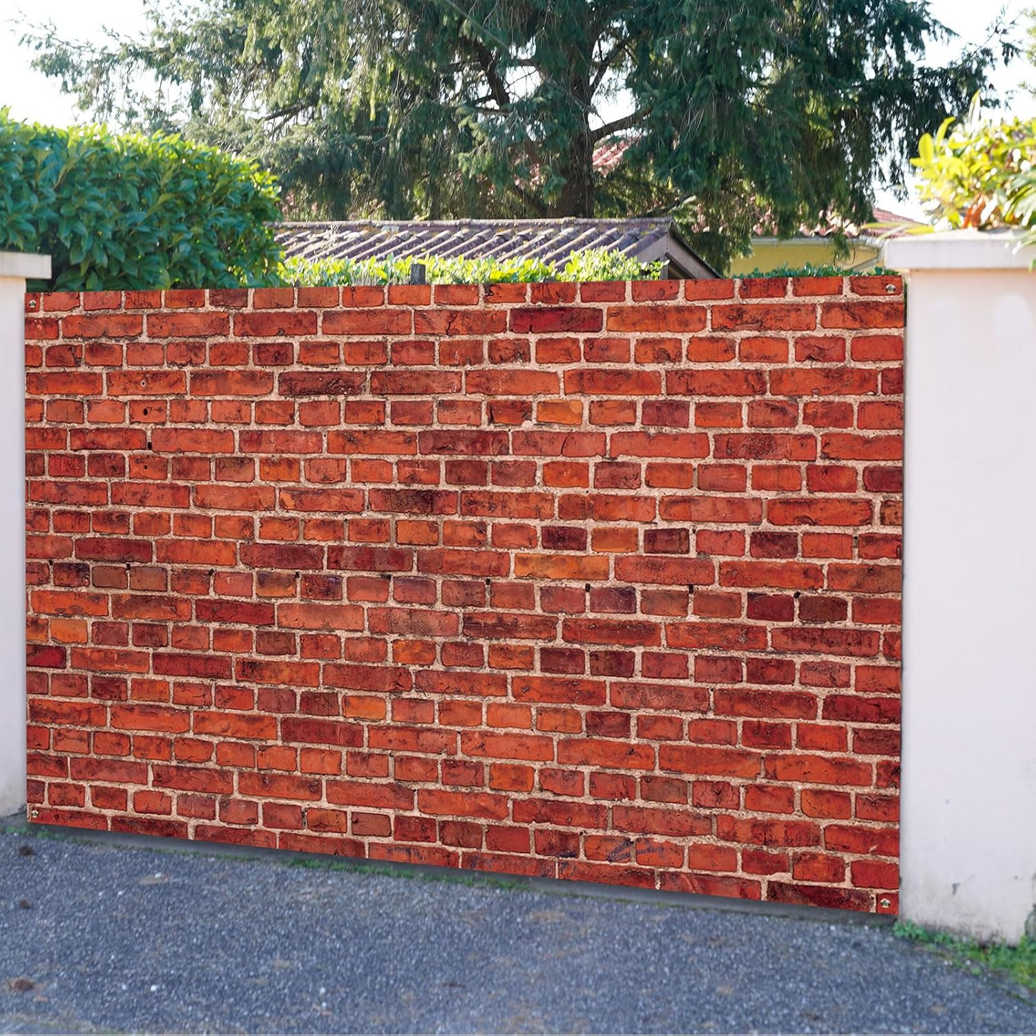 Large Red Brick Wall Fabric Backdrop for Events and Photo Booths (59.8 x 83.9 in