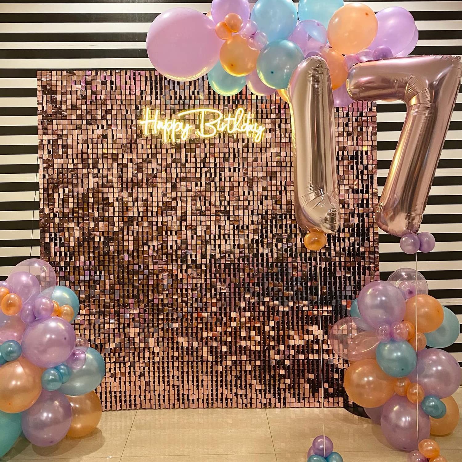 Shimmer Wall Backdrop Ppanels 24 Pieces Square Panel Diy Party Backdrop For Birt