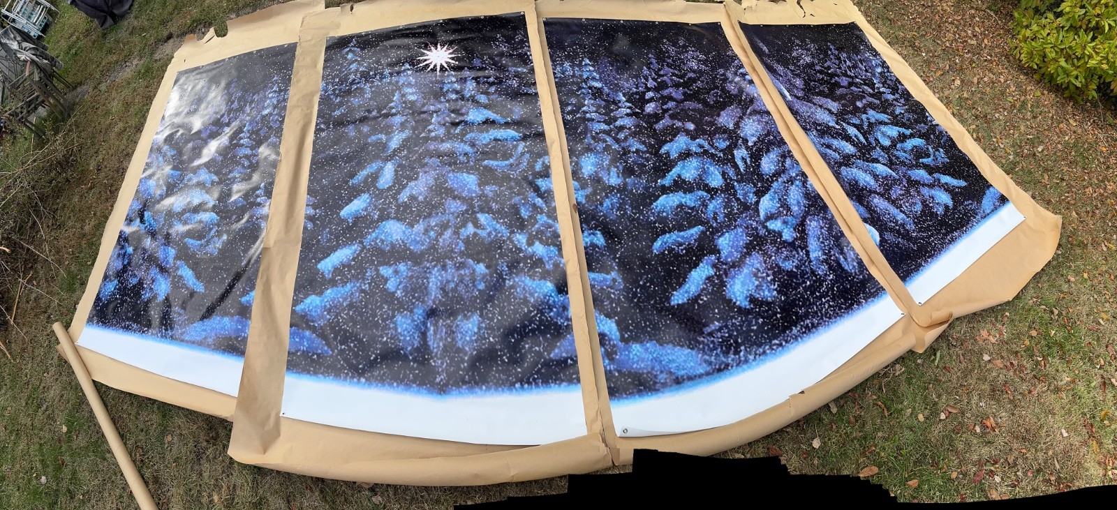 16’w x 8’h vinyl photography backdrop in 4 sections – Winter Snow Scene