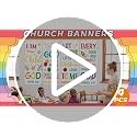 4PCS Church Banners with Scripture Religious Bible Verse Backdrops for Kids Chri