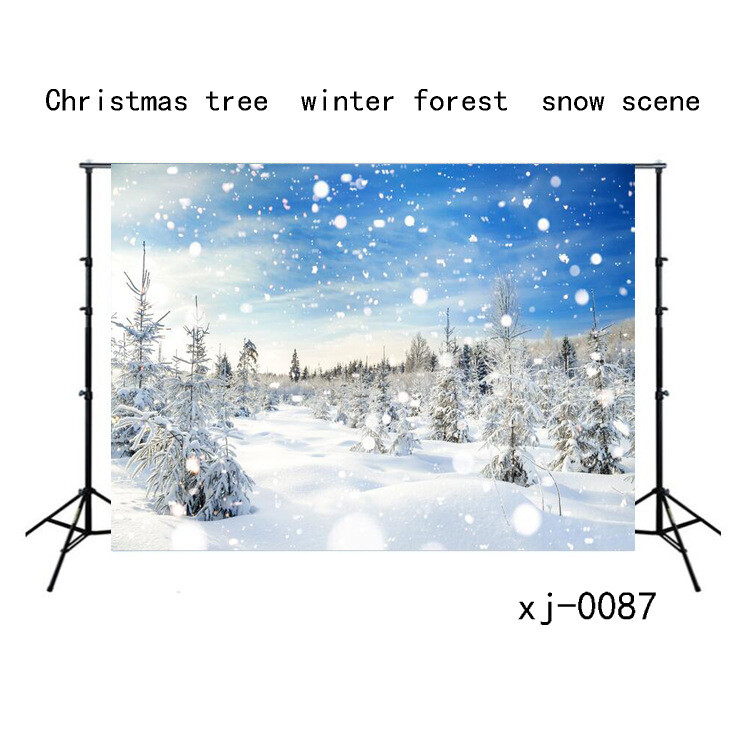Snow Photography Background Winter Photographic Backdrop Christmas Stage Party