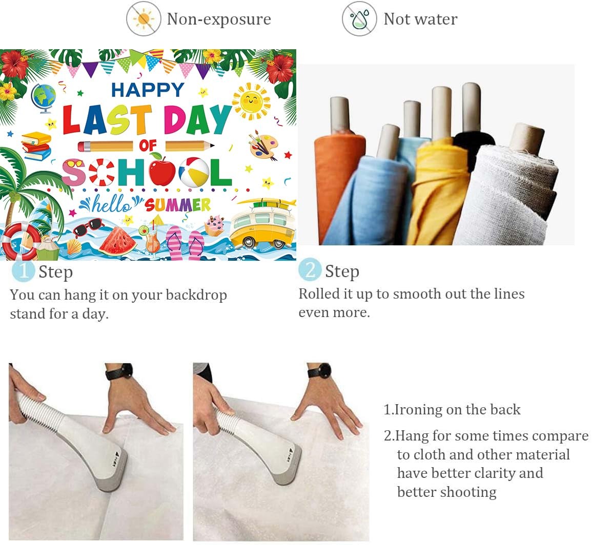 Happy Last Day School Hello Summer Backdrop 8x6Feet Photography Background