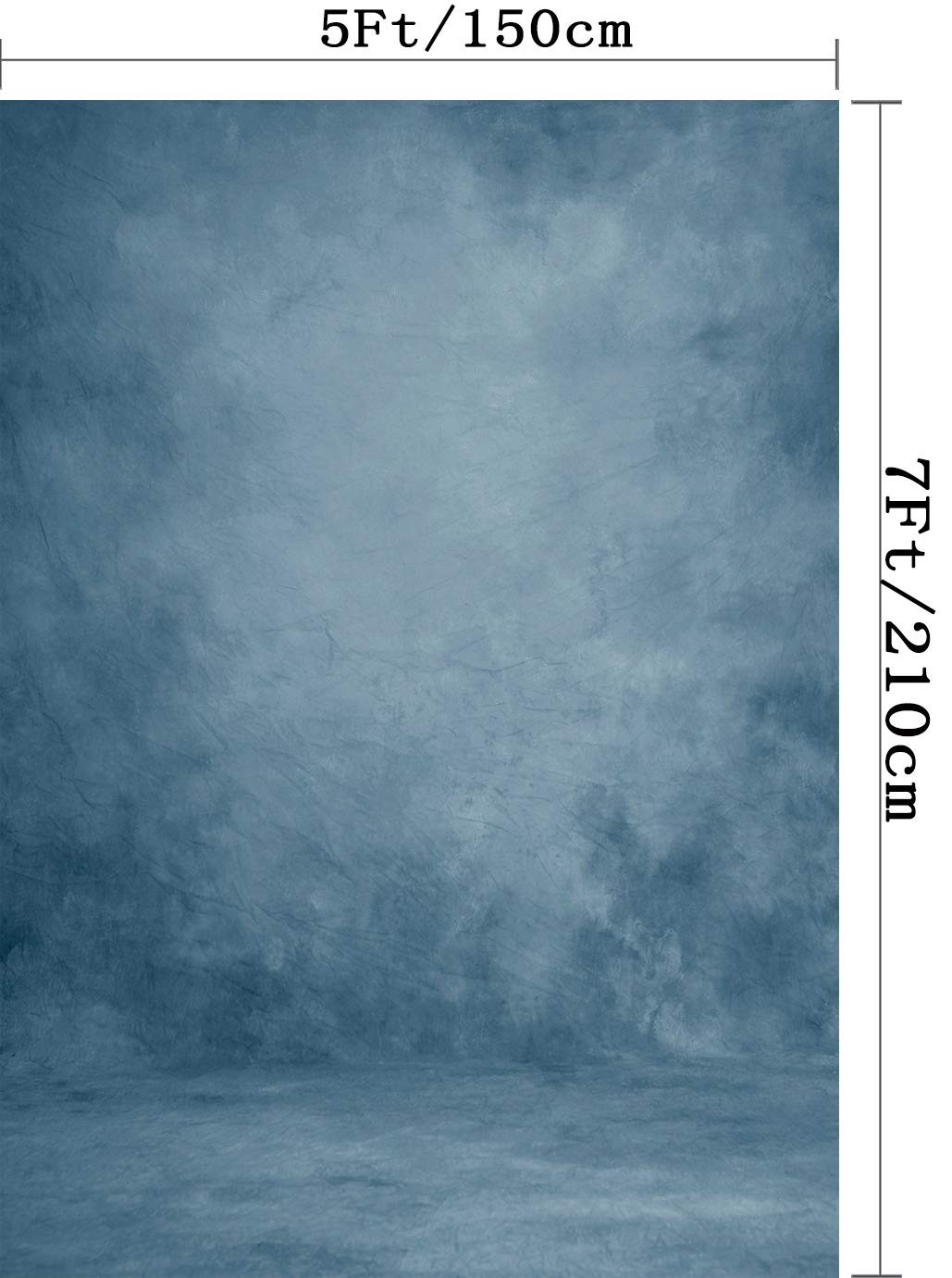 5x7ft Graduation Backdrops for Photography Retro Abstract Blue Solid Color Art P