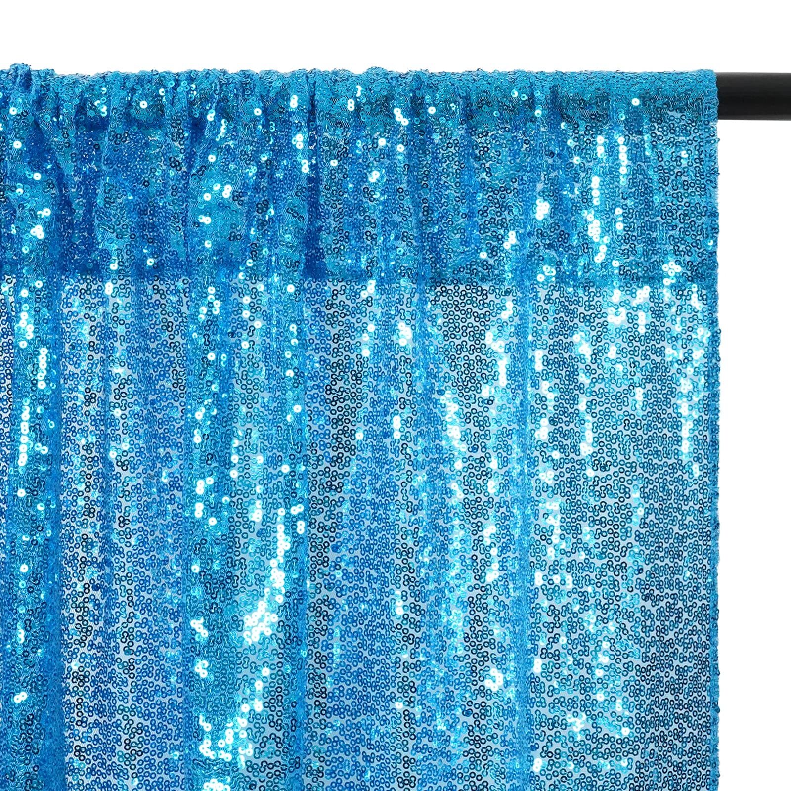 Turquoise Sequin Backdrop Curtains 4 Panels Sequin Backdrop 2FTx8FT Sequin Cu…