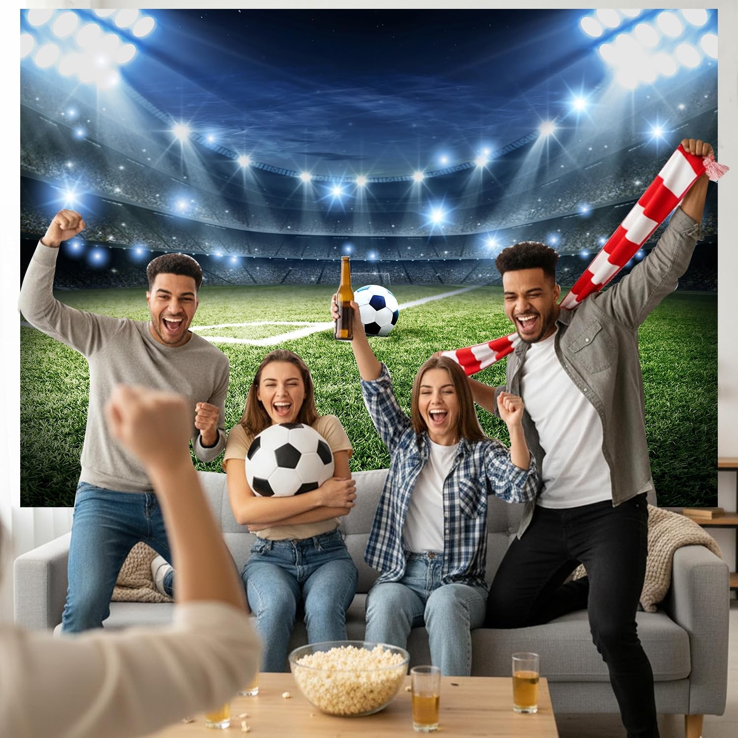 7x5ft Soccer Field Backdrop Soccer Themed Party Decorations Supplies Football…