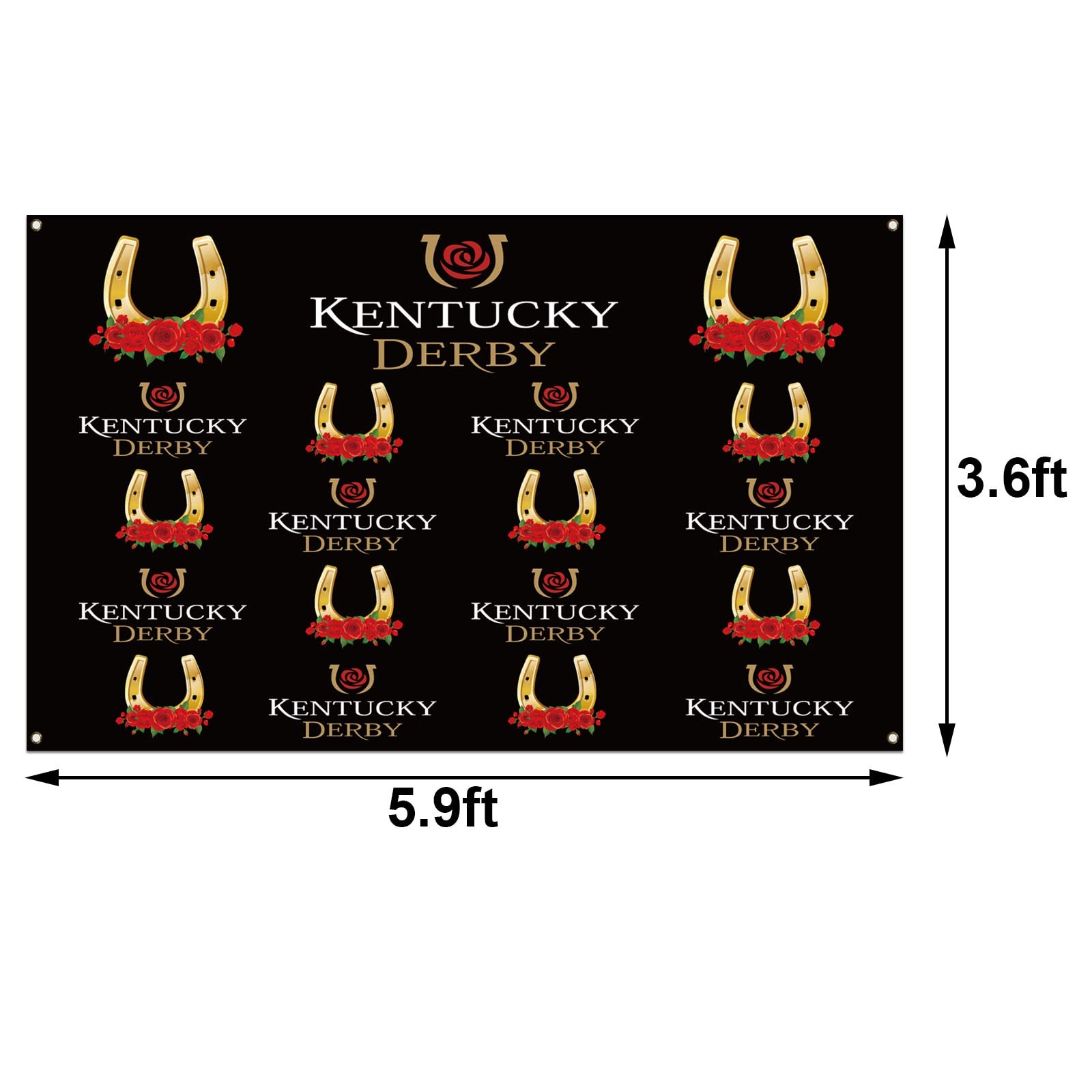 Rainlemon Kentucky Derby Photo Booth Backdrop 5.9ft*3.6ft, Multicolor