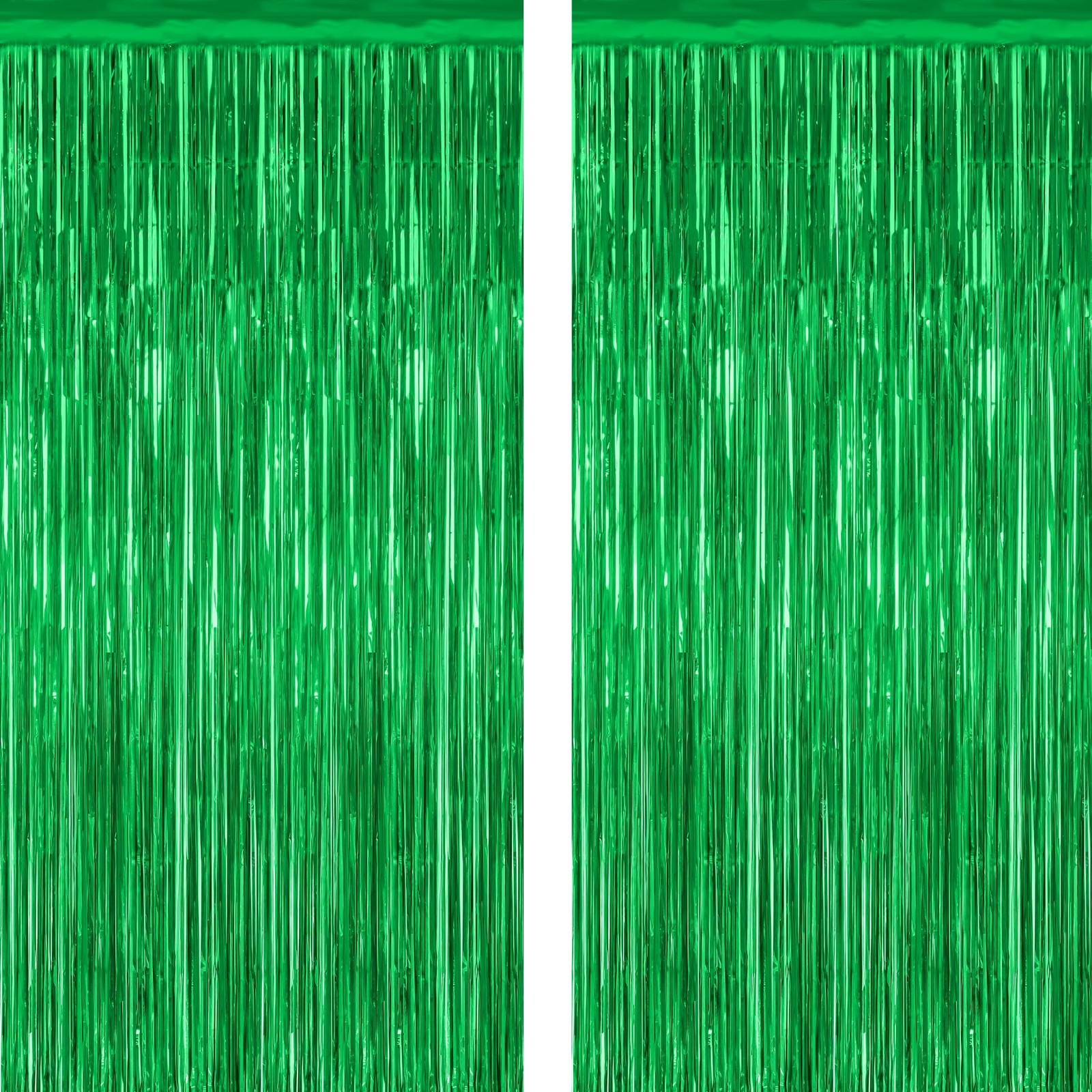 ZATAYE 2 Pack Green Foil Curtain Backdrop Birthday Party 2 PCS,