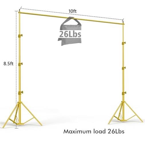 Backdrop Stand – Titanium Gold 10×8.5ft(WxH) Photo Studio Adjustable