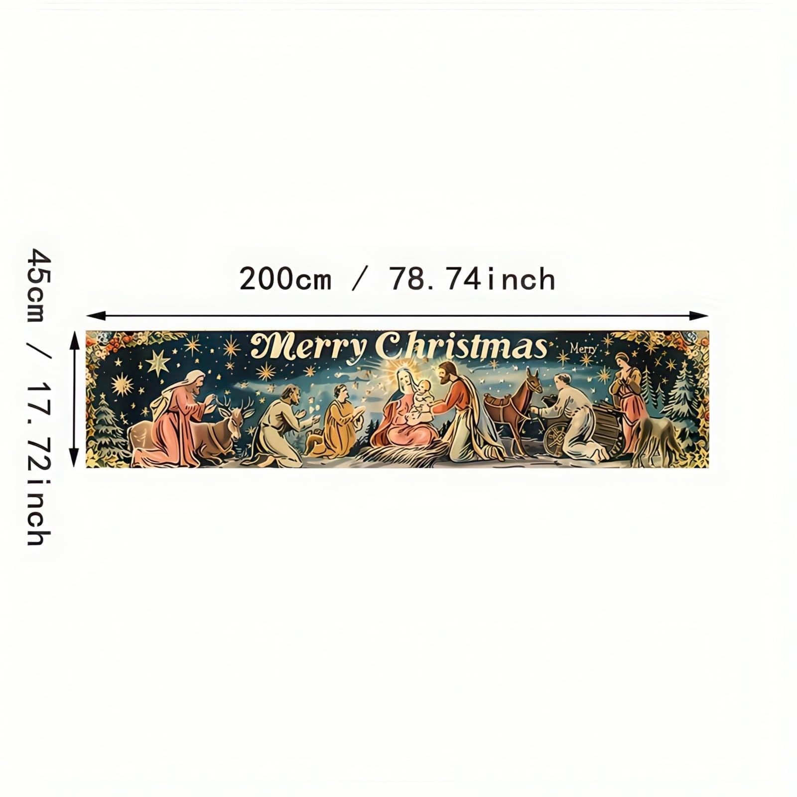 Christmas Nativity Scene Banner – Religious Holy Nativity Decor for Xmas Church