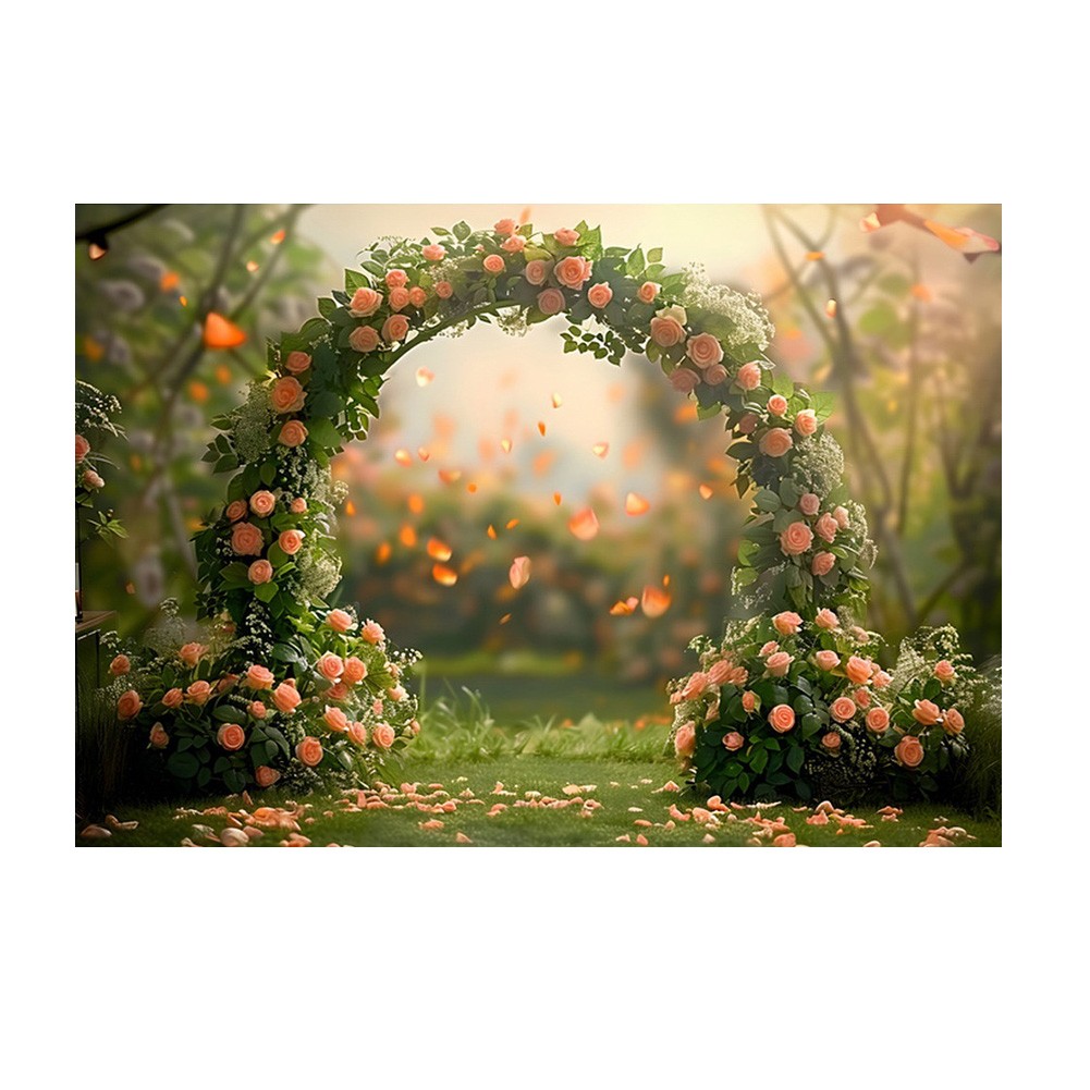 210x150cm Photography Background Fabric Wreath Scenery Wedding 3D Party2342