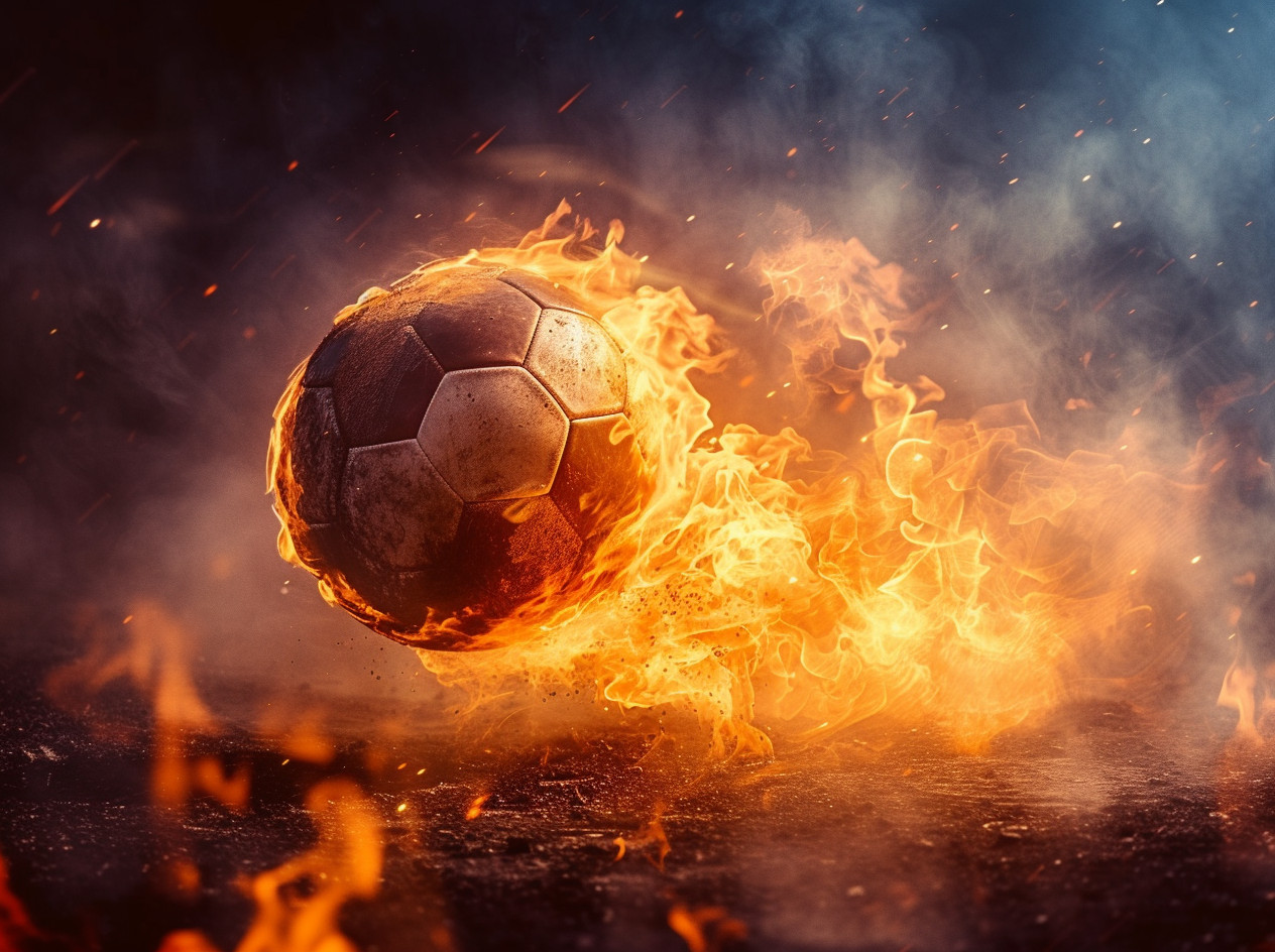 20 Football with Fire Theme Digital Backdrop Overlay Digital Studio Backdrop