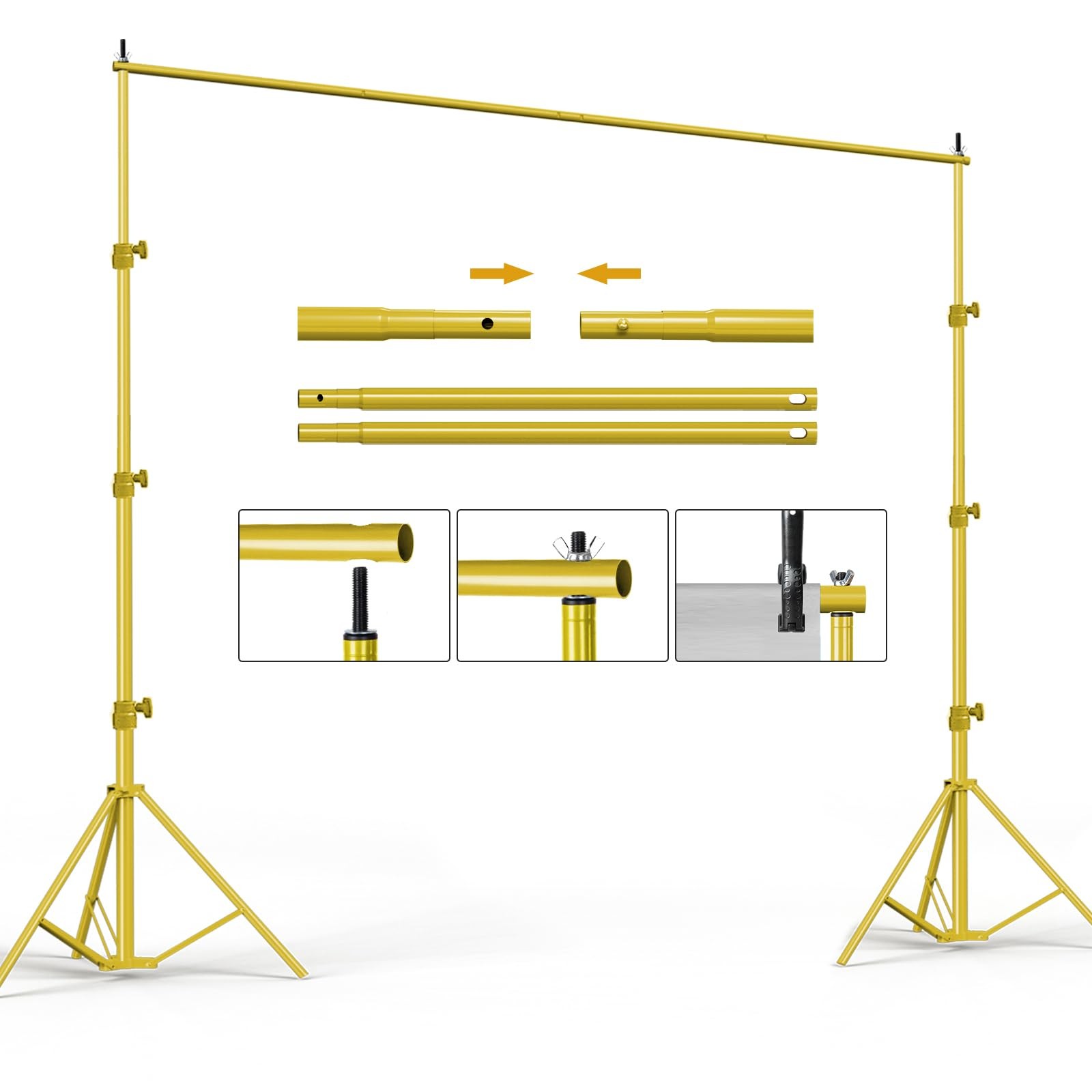 Backdrop Stand – Titanium Gold 10×8.5ft(WxH) Photo Studio Adjustable Backgrou…