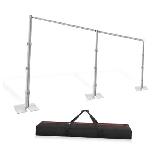10ft x 20ft Adjustable Backdrop Stand Kit – Heavy Duty Pipe and Drape Stand