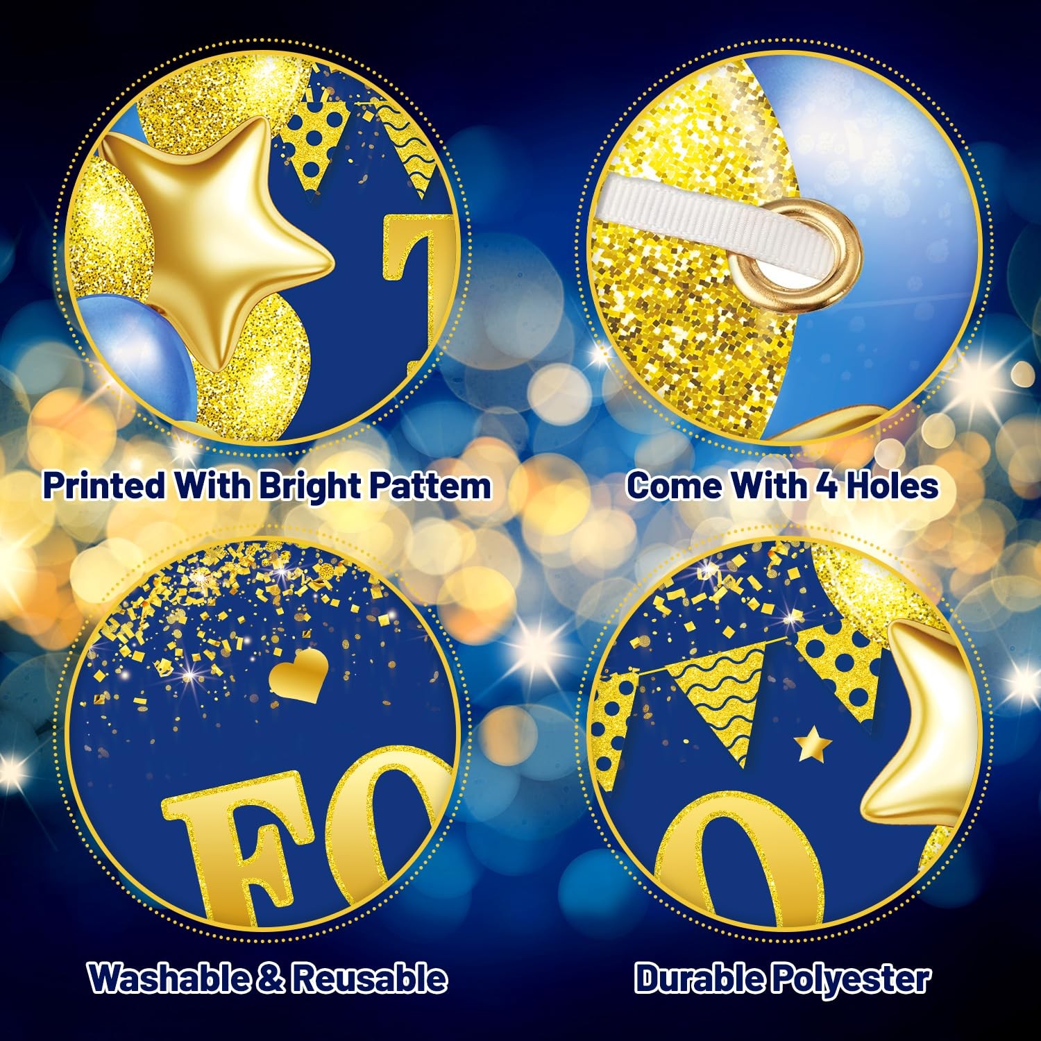 We Appreciate You Banner, 3 PCS Blue And Gold Thank You Banners For Appreciat…