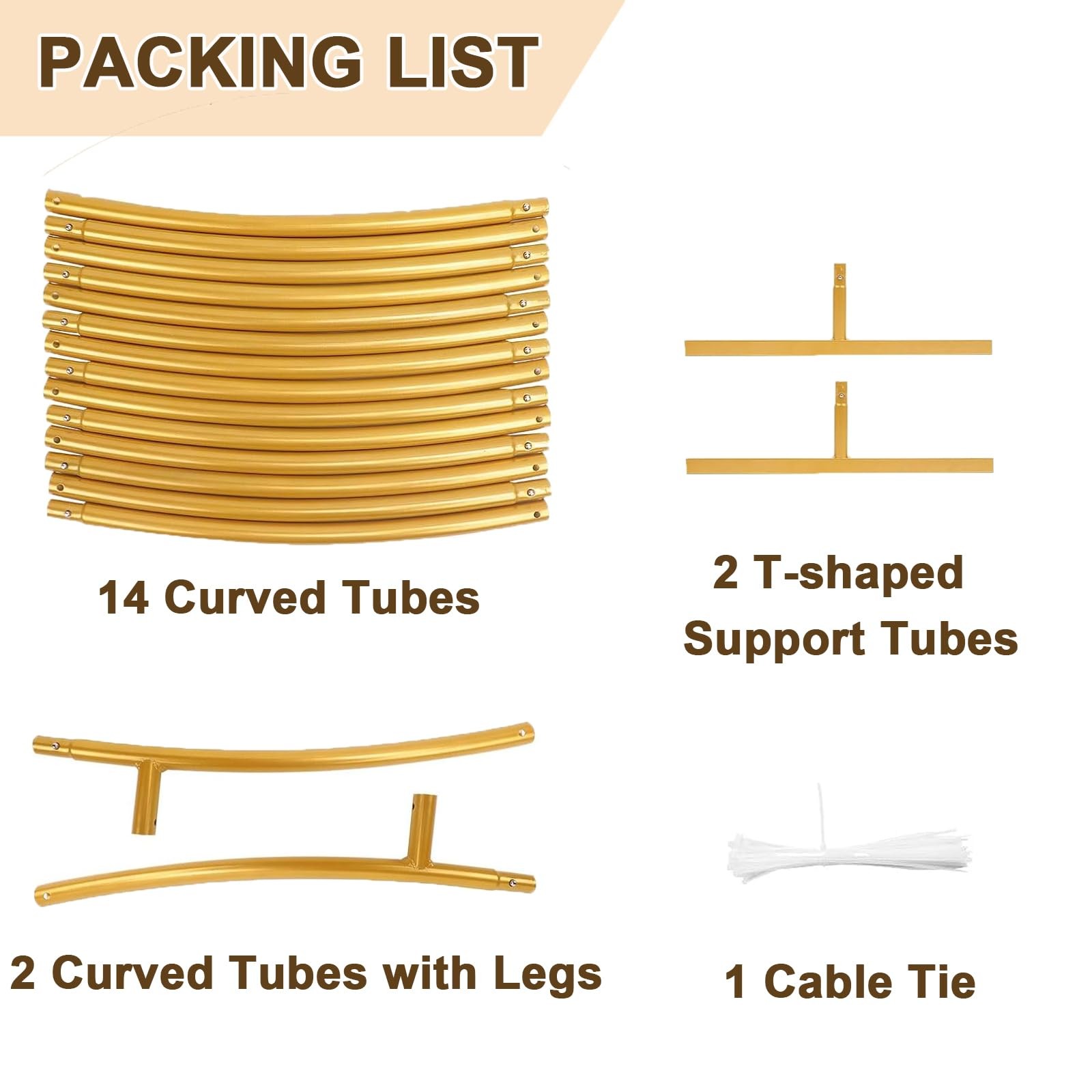 Chamvis Metal Round Balloon Arch Kit, 7.2ft (2.2m) Golden Round Arch Stand Ki…