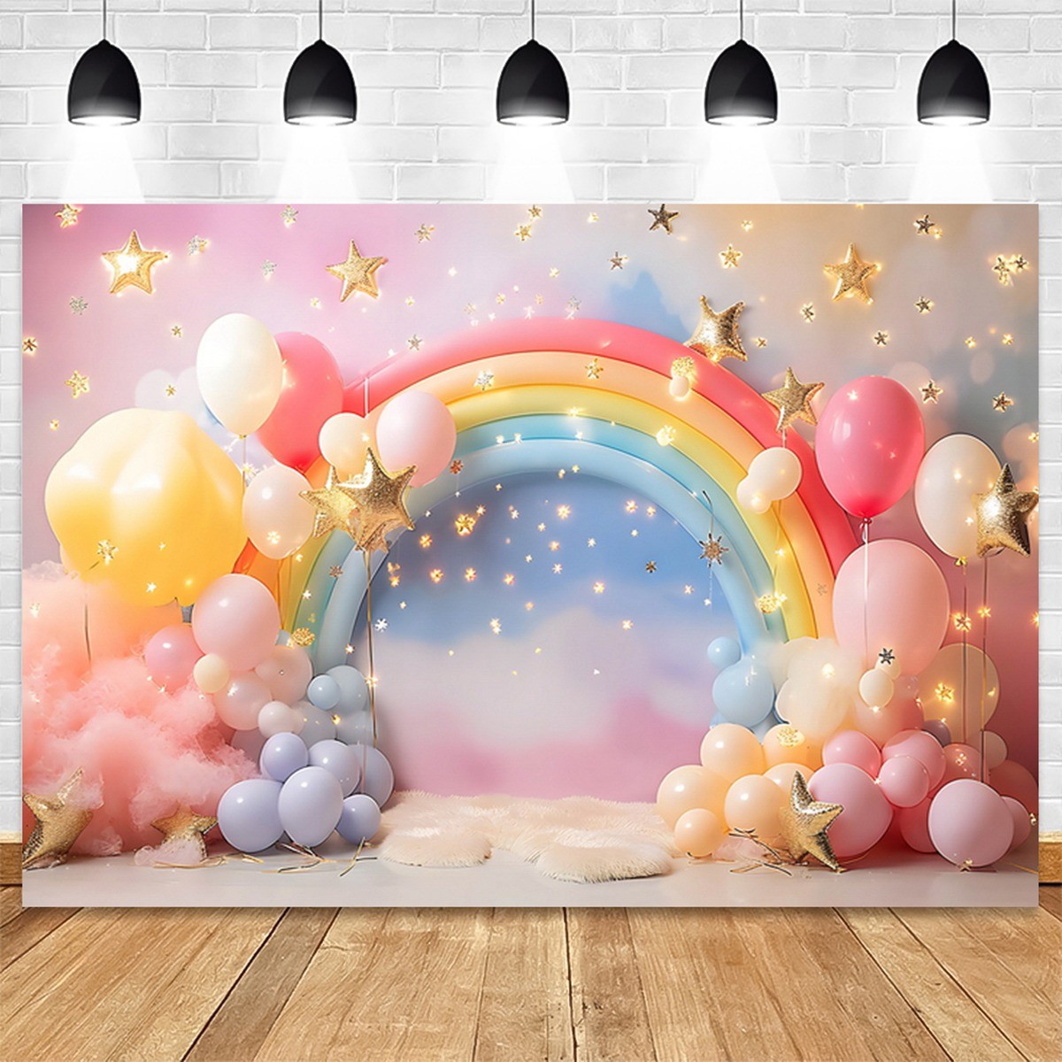 210X150cm European American Valentine’s Day Party Backdrops Balloon Roses 3665