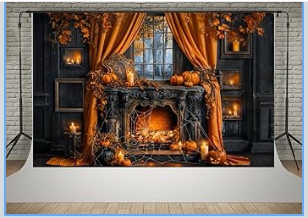 10’ X 6.5’ Background Photo Backdrop Halloween Fall Haunted House Photography
