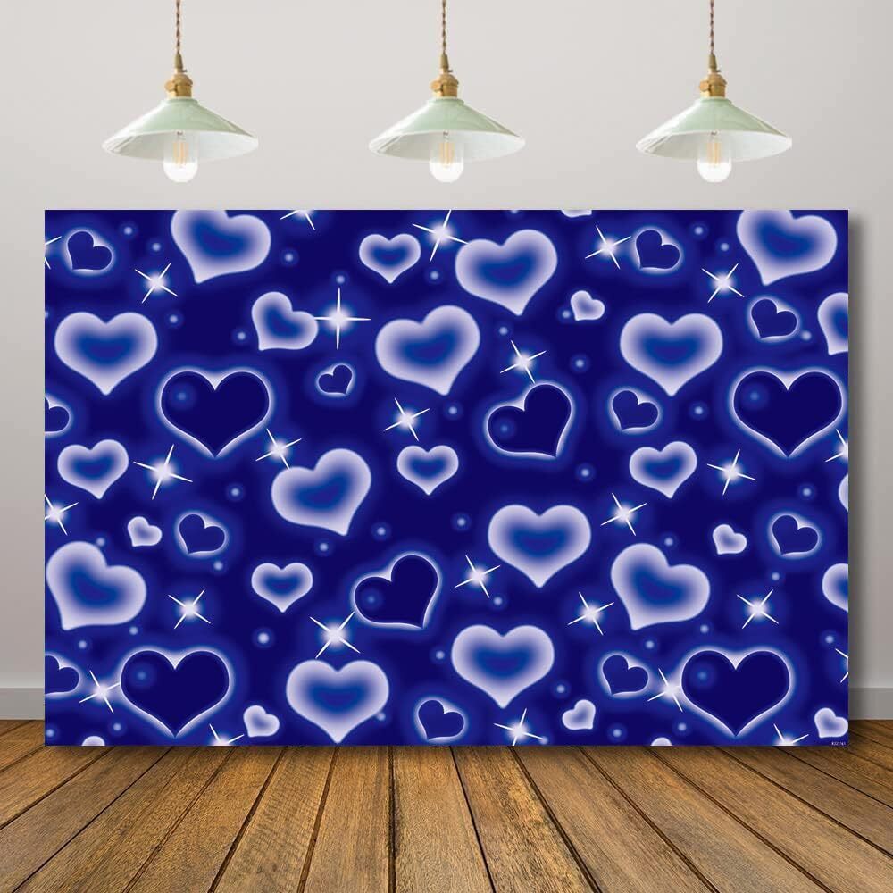 Blue Hearts Photography Backdrop Early 2000s Photo Background 90s Birthday Pa…
