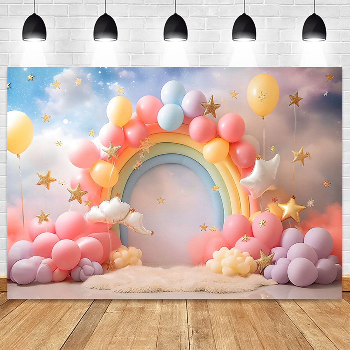210X150cm European American Valentine’s Day Party Backdrops Balloon Roses 3665