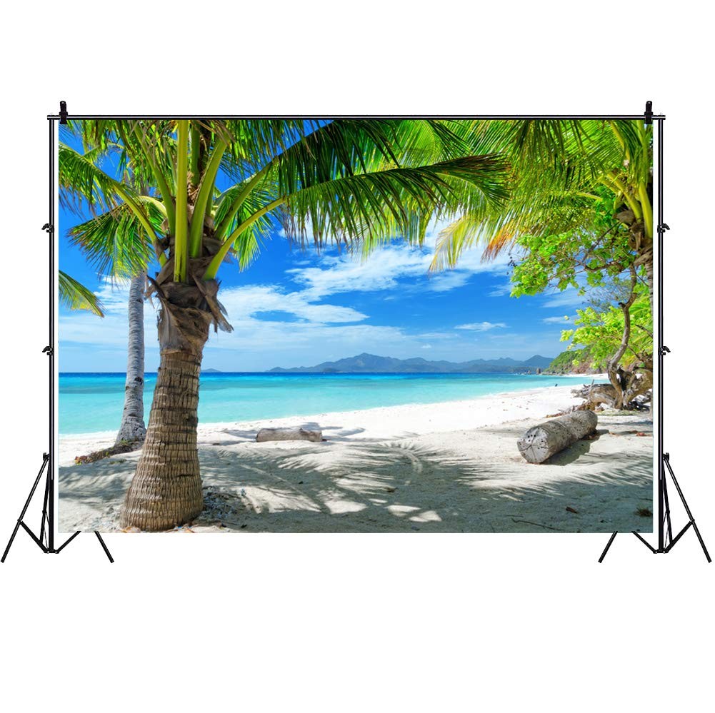 7x5ft Tropical Summer Beach Photography Backdrops Hawaiian Luau Party Blue Sk…
