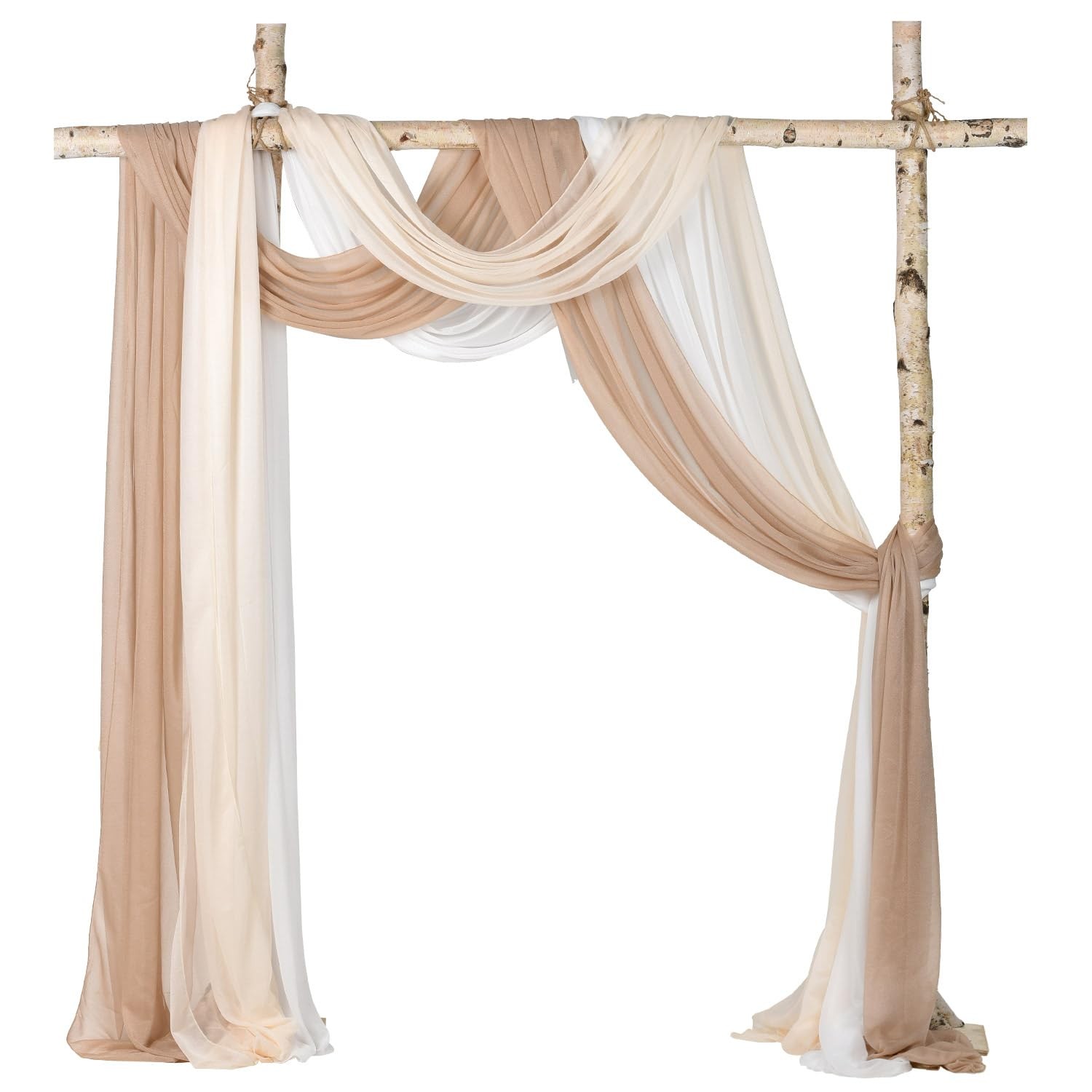 3 Panels Wedding Arch Draping Fabric, 30″ x 20ft Mixed Color Chiffon Fabric D…