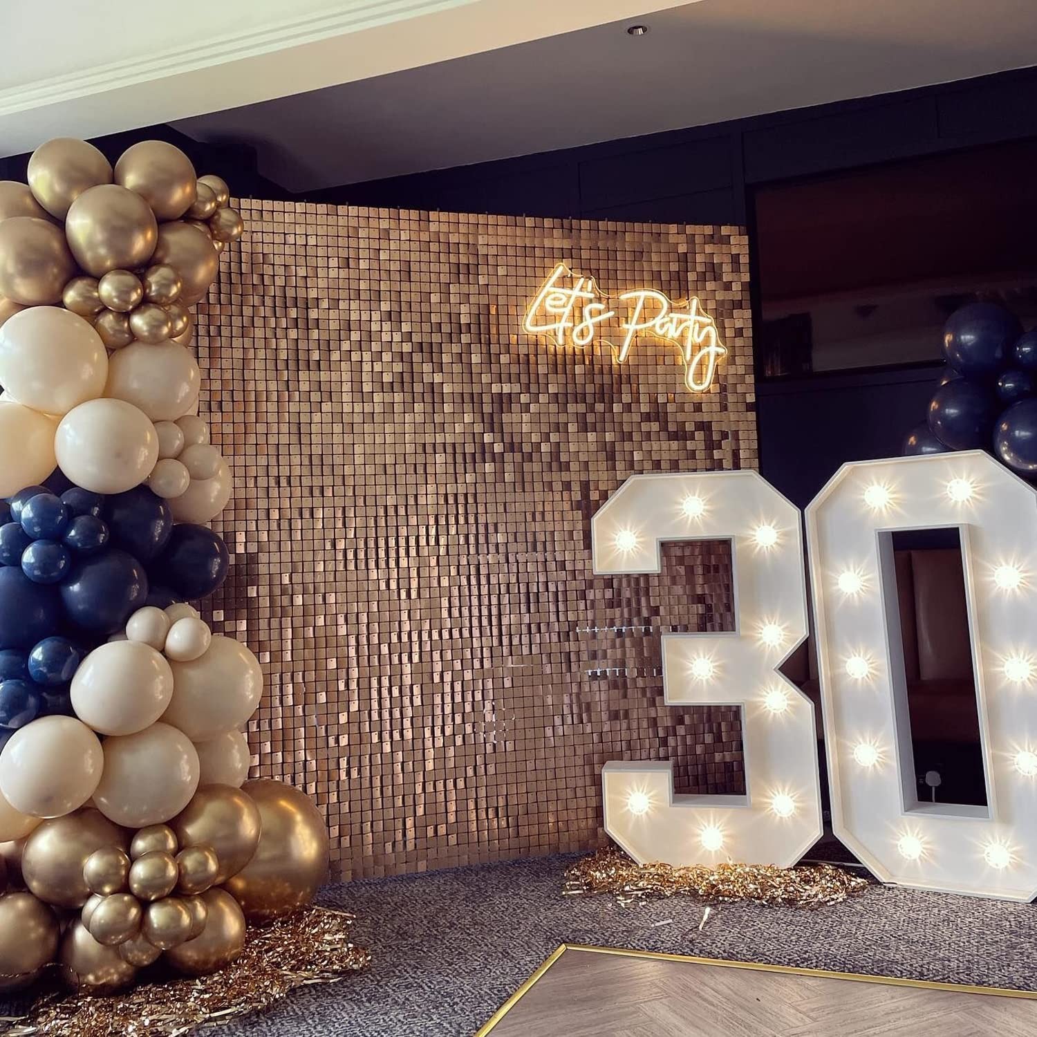 Shimmer Wall Backdrop Ppanels 24 Pieces Square Panel Diy Party Backdrop For Birt