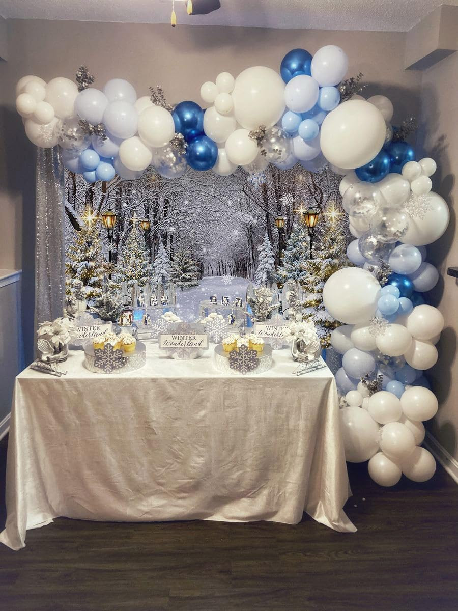 Winter Wonderland Snow Forest Backdrop for Holiday Photography 7×5 Ft