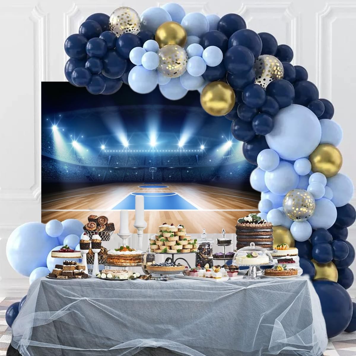 10×6.5ft Empty Basketball Stadium Theme Photography Backdrop Background