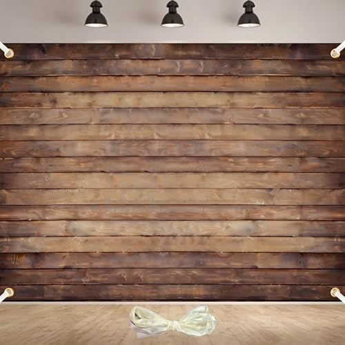 Large Wood Backdrop 8x6ft Polyester Brown Backdrop Photographers Retro Rustic