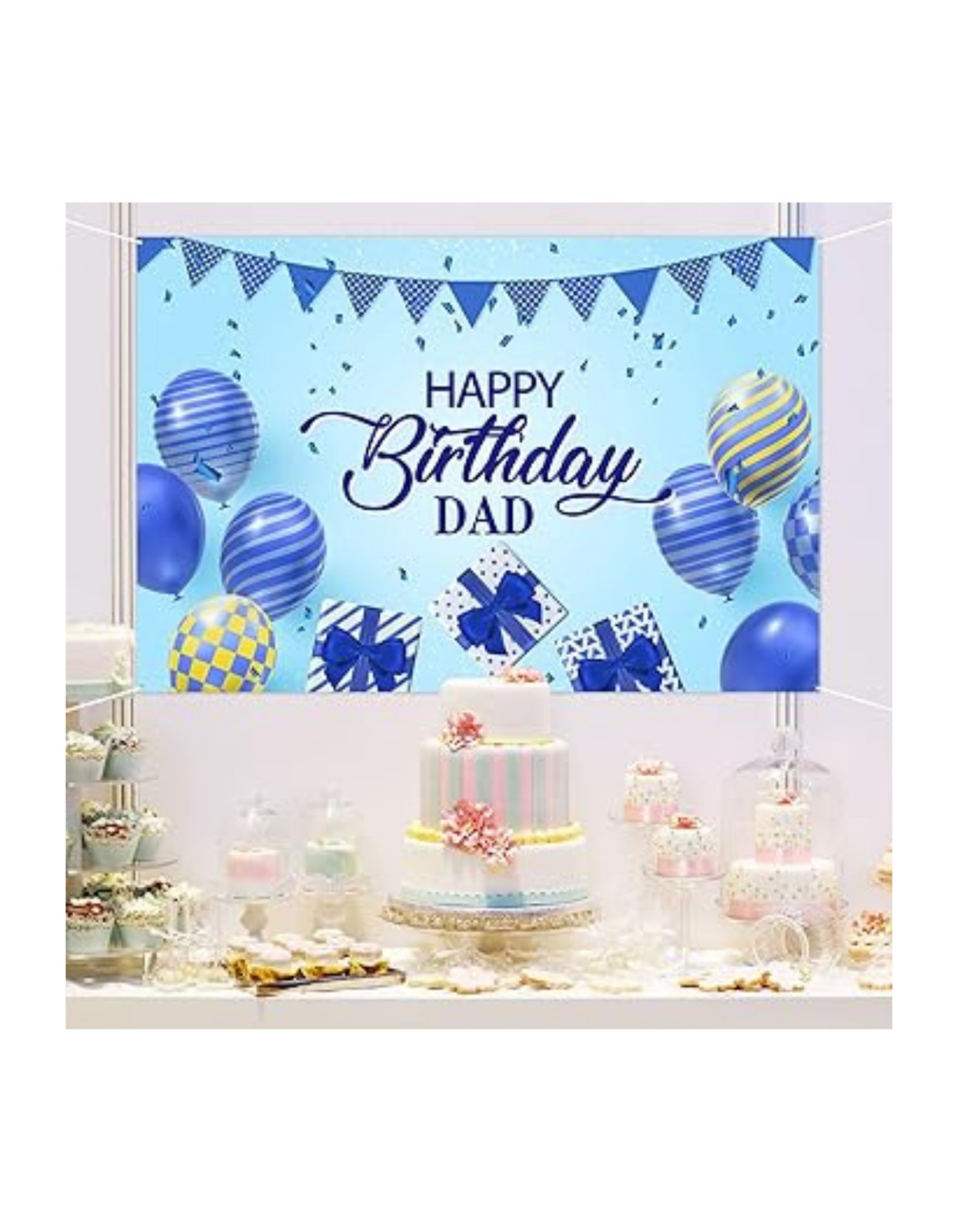 Happy Birthday Dad 6 x 4 Ft. Backdrop Banner Party Photography Background Father