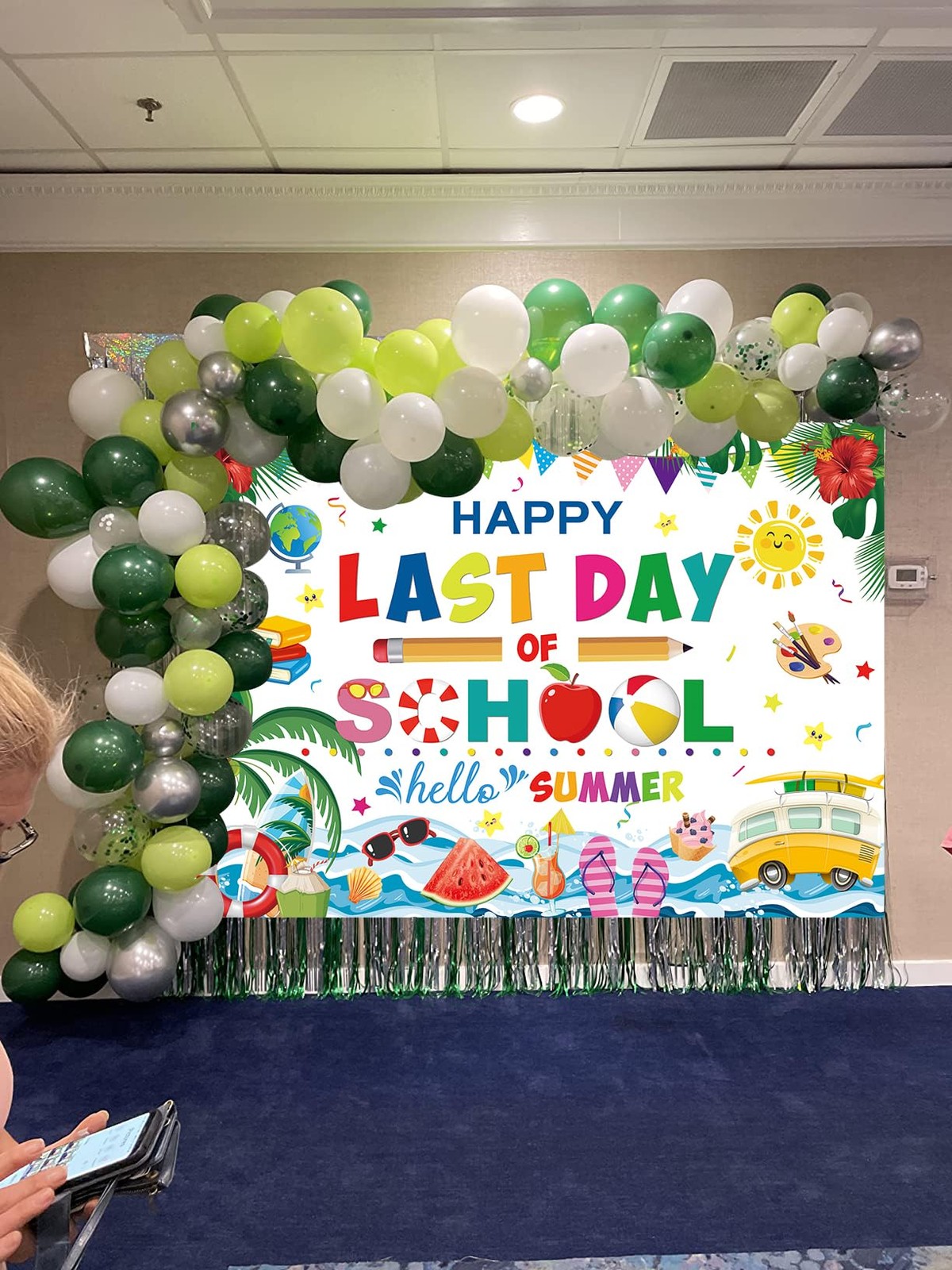 Happy Last Day School Hello Summer Backdrop 8x6Feet Photography Background
